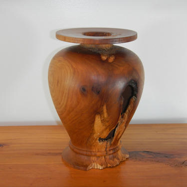 Wood Sculpture ,Cherry, Wood, Vase, Home décor, décor, Mid Century Modern, Woodturning, Hollow Form 