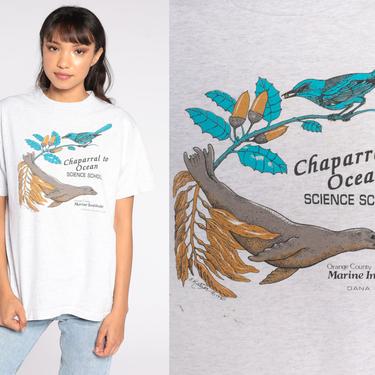 Ocean Institute Shirt Orange County Marine Sea Lion Tshirt Chaparral Science School Shirt 90s Graphic TShirt Beach Tee Vintage 1990s Medium 