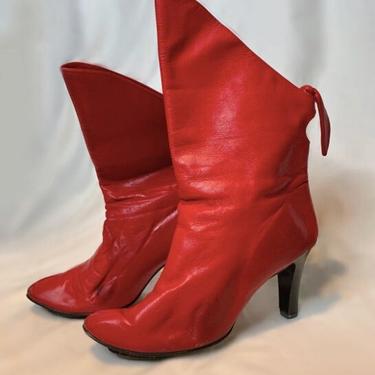 EXPEDITED SHIPPING | Red Leather Boots 