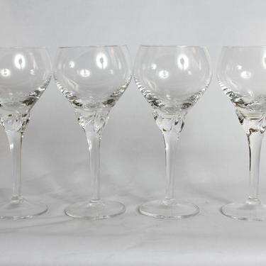 Crystal Glassware, Wine Glassware, Wine Glasses, Vintage, Vintage Glassware, Goblets, Water Goblets, Wedding Barware, Stemware, Set of 4 