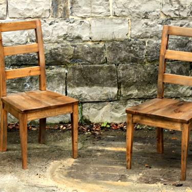 Smoked Oak Urban Modern Reclaimed Wood Dining Chair 