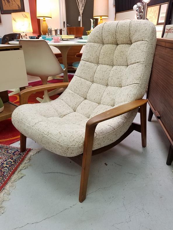 Mid-Century Modern Teak Lounge Chair by Huber