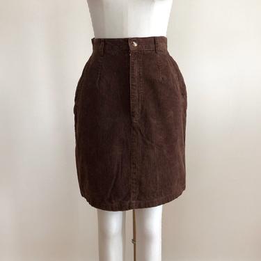 Brown Corduroy Mini-Skirt -  Early 1990s 