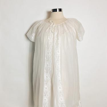 Vintage  Sears White Peignoir Set 1950s / Bridal Lingerie / Wedding Lingerie 
