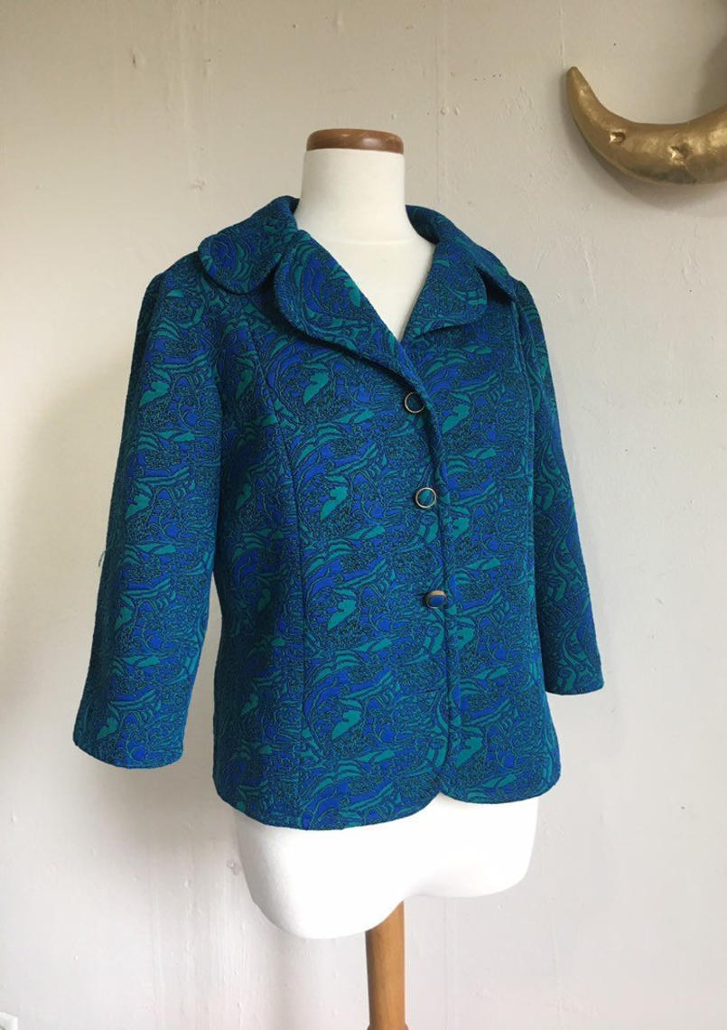 Vintage Vanessa Paisley Jacket | 1960s Abstract Blazer Jacket by ...