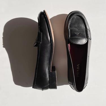 Vintage Prada Black Loafers Size 38