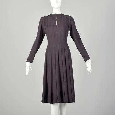 Large 1970s Pauline Trigere Dress Long Sleeve Modest Dress Designer Autumn Winter 