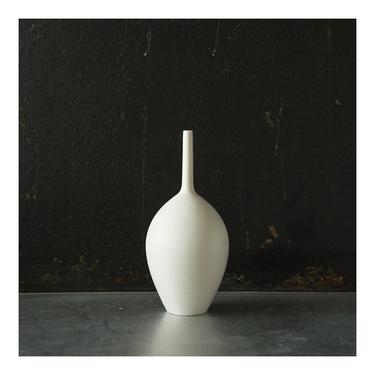 SHIPS NOW- Seconds Sale- small 8.75&quot; white matte bottle vase 