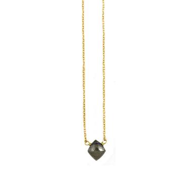 Gray Diamond Cushion Necklace