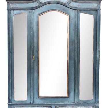 Vintage Antique Country French Mirrored Armoire 