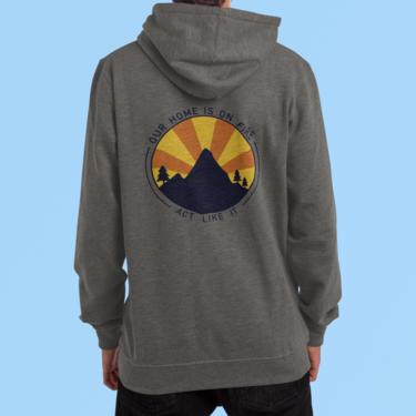 Our Home Is On Fire Eco Zip Up Hoodie - Charcoal Gray