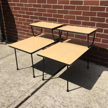 Pair of Mid Century Modern Formica End Tables 