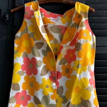 1960s Floral Shift Dress, Ceeb of Miami, Bold Colors, Original Label Short Sleeve, Summer Dress, Flower Power 