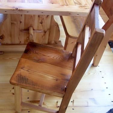 Reclaimed Antique Heart Pine Rustic Dining Chairs 