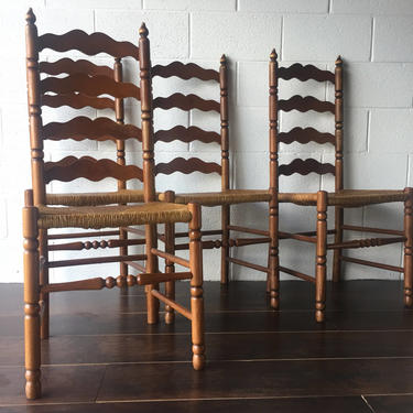 Tell City Ladderback Chairs, with Rush, vintage.  Set of Four. Maple #2312.  Free Springfield VA Pick up/Shipping optional-Extra 