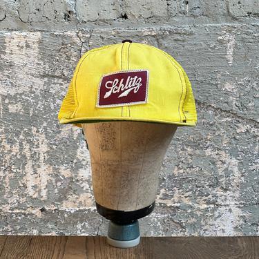 Vintage Schlitz Snapback Mesh Hat Beer 