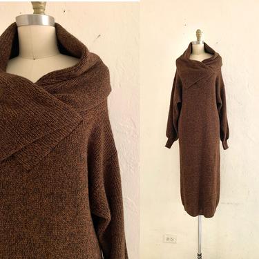vintage 80's brown jordache sweater dress 