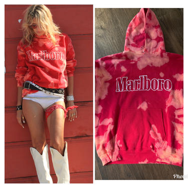 Marlboro Tie Dyed Bleached oversize hoodie XS S M L 