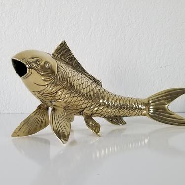 1980's Dolbi Cashier  Koi Fish Brass Sculpture . 