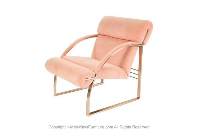 Mid Century Milo Baughman Style Chrome Lounge Chair 