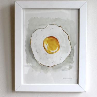 Fried Egg Original Watercolor Painting