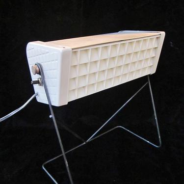 Vintage Midcentury Atomic Era Brushed Metal &quot;Walking&quot; Desk Lamp on Black Matte Stilt Legs by LazyDogAntiqueStore
