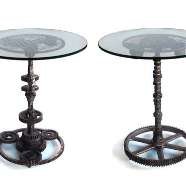 Source Wheel Table Pair of Industrial Cast Iron Gear Wheel Tables with Circular | Epoca ...