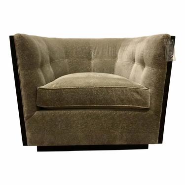 Kravet Modern Gray Velvet Lido Swivel Chair
