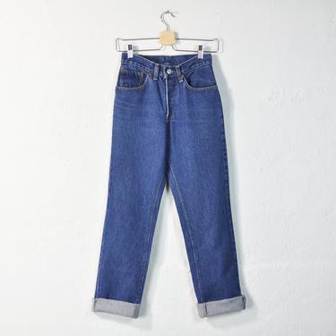 Vintage Levi's Jeans, 90s Levi's Straight Leg Button Fly Medium Wash Jeans, Faded Worn Classic Levi Mens Womens Unisex Boyfriend Jeans W 25 