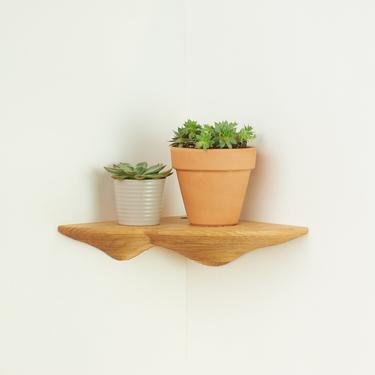 Mushroom Shelf - Ash wood floating corner shelf 