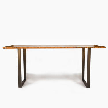 Standing Dining Table made with barn wood and steel U shaped legs in your choice of color, size and finish 