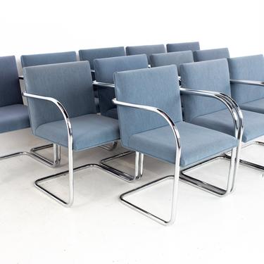 Mies Van Der Rohe for Gordon International BRNO Mid Century Tubular Occasional Arm Chair - Set of 12 - mcm 