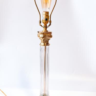 Large Glass Pillar Table Lamp