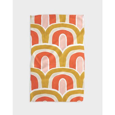 Gold Bows Tea Towel by Geometry