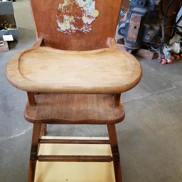 Vintage Convertible Wood High Chair 39.75 x 29