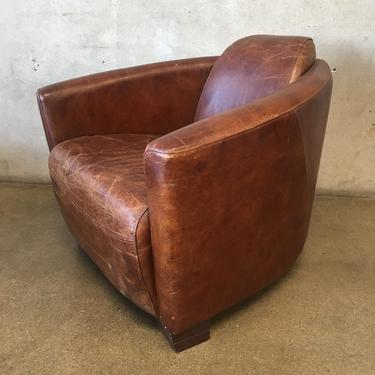 Restoration Hardware Brown Leather Armchair
