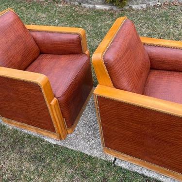 Pair of Art Deco Era Club Chairs 