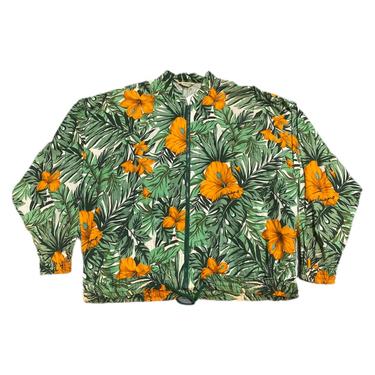 (M) 80s Andre Luciano Hawaiian Zip Up Sweater 091521 LM