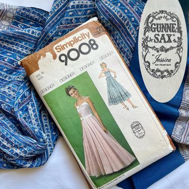 Vintage Sewing Pattern, Gunne Sax, Spaghetti Strap Sun Dress, 2 Lengths, Complete with Instructions, Simplicity 9008 