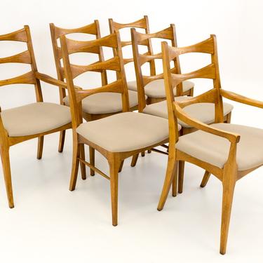 Lane Rhythm Mid Century Ladderback Dining Chairs - Set of 6 - mcm 