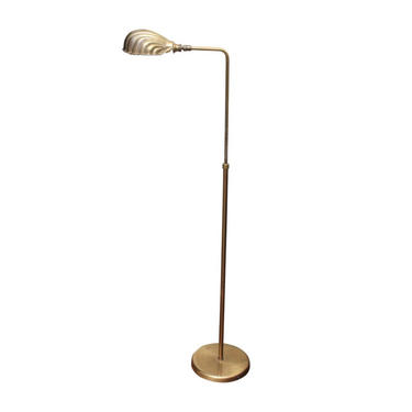 Vintage Brass Clam Shell Shade adjustable floor lamp 