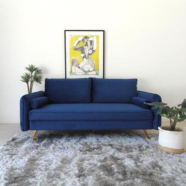 Nalini Deep Blue Velvet Sofa