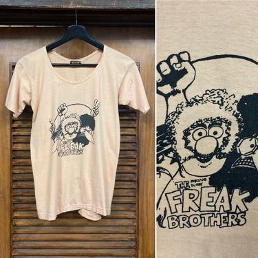 Vintage 1970’s The Freak Brothers Hippie Stoner Cartoon Shelton Tee Shirt, 70’s Hippie Top, 70’s T Shirt, Vintage Top, Vintage Clothing 