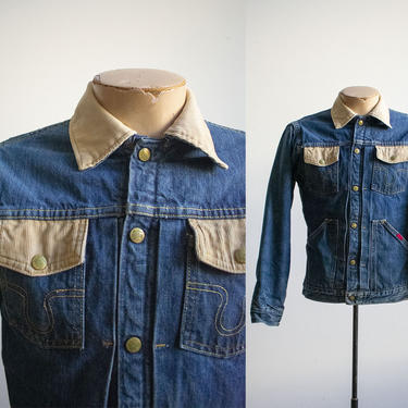Vintage 1950s/1960s Big Smith Buckaroo Jacket / Vintage Denim Bit Smith Jacket Small / Vintage Western Wear Denim Jacket / Quilt Lined Denim 
