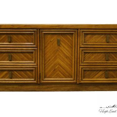 Bassett Furniture Asian Inspired Contemporary Modern 70" Pecan Wood Triple Door Dresser 1021-247 