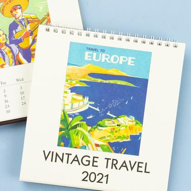 2021 Vintage Travel Desk Calendar