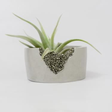 Raw Crystal Pyrite Planter | Succulent Planter | Air Plant Holder | Cactus Pot 