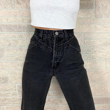 Rockies Black Slim Fit Western Jeans / Size 23 24 