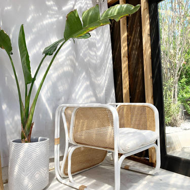 Cypress Rattan Lounger Chair - Natural/White by TheWickedBoheme
