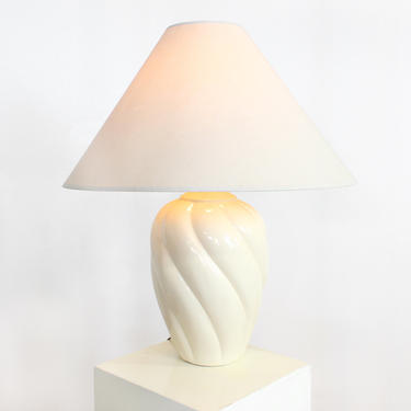 80s Ceramic Spiral Lamp Swirl Michael Taylor Style California Look 